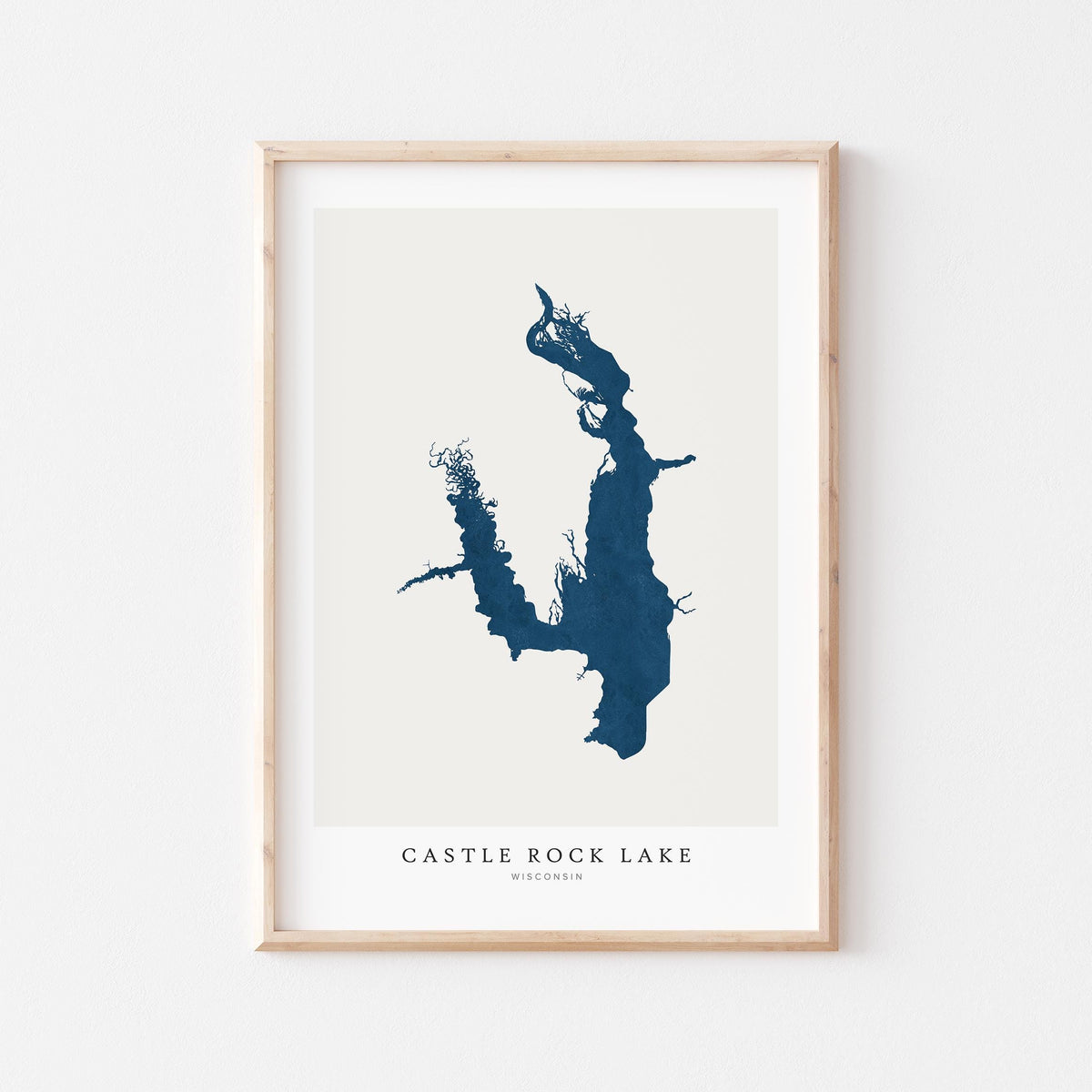 castle rock lake wisconsin map poster – minimalist lake wall art - image 1