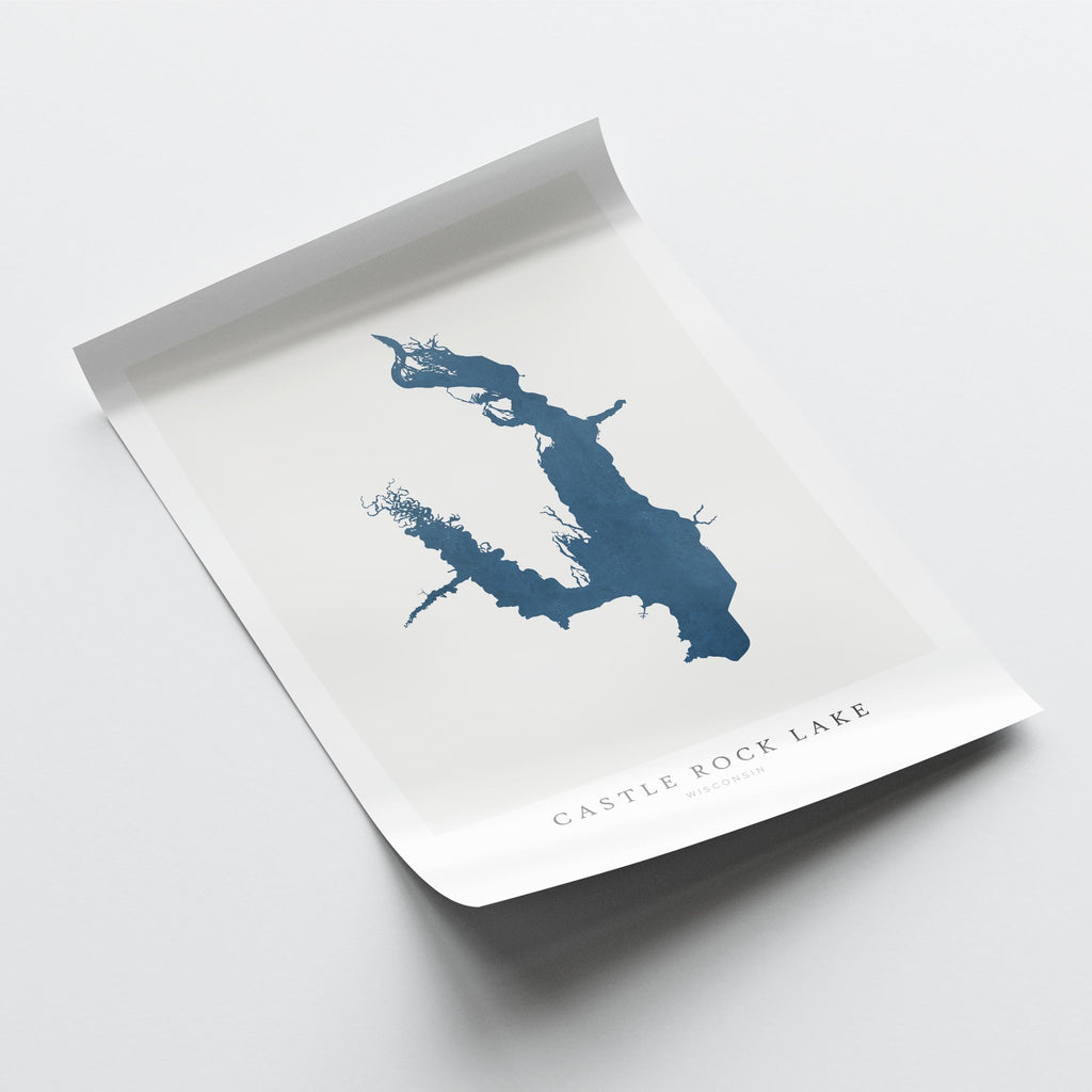 castle rock lake wisconsin map poster – minimalist lake wall art - image 6