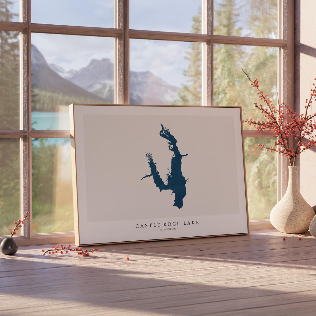 castle rock lake wisconsin map poster – minimalist lake wall art - image 4