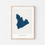 clark lake wisconsin map poster – minimalist lake wall art - image 1