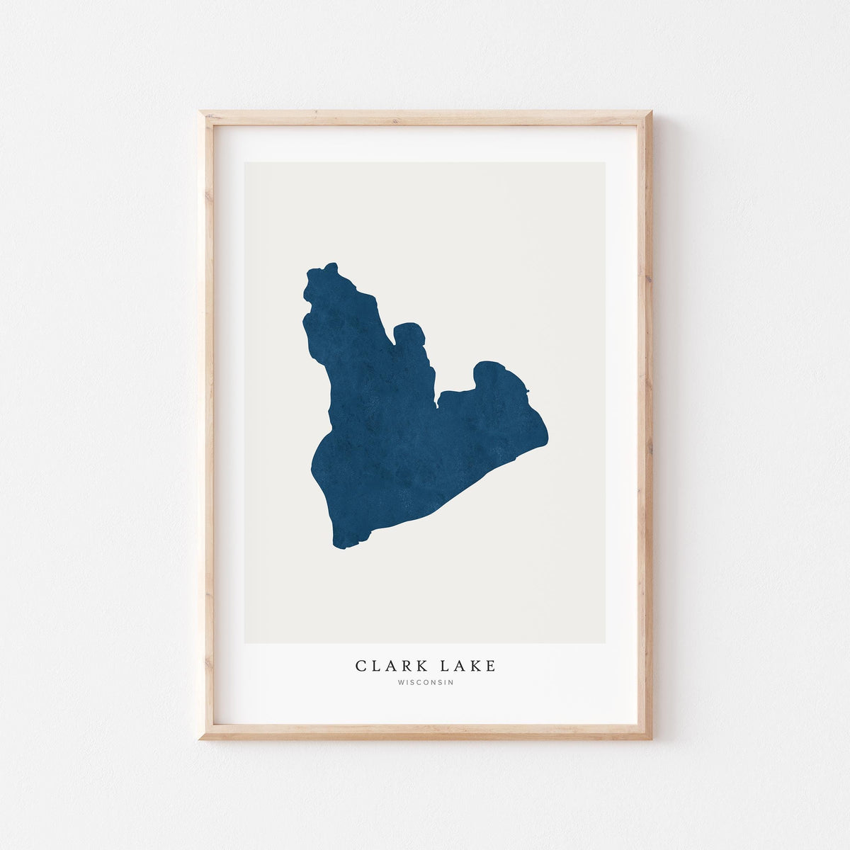 clark lake wisconsin map poster – minimalist lake wall art - image 1