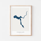 diablo lake washington map poster – minimalist lake wall art - image 1