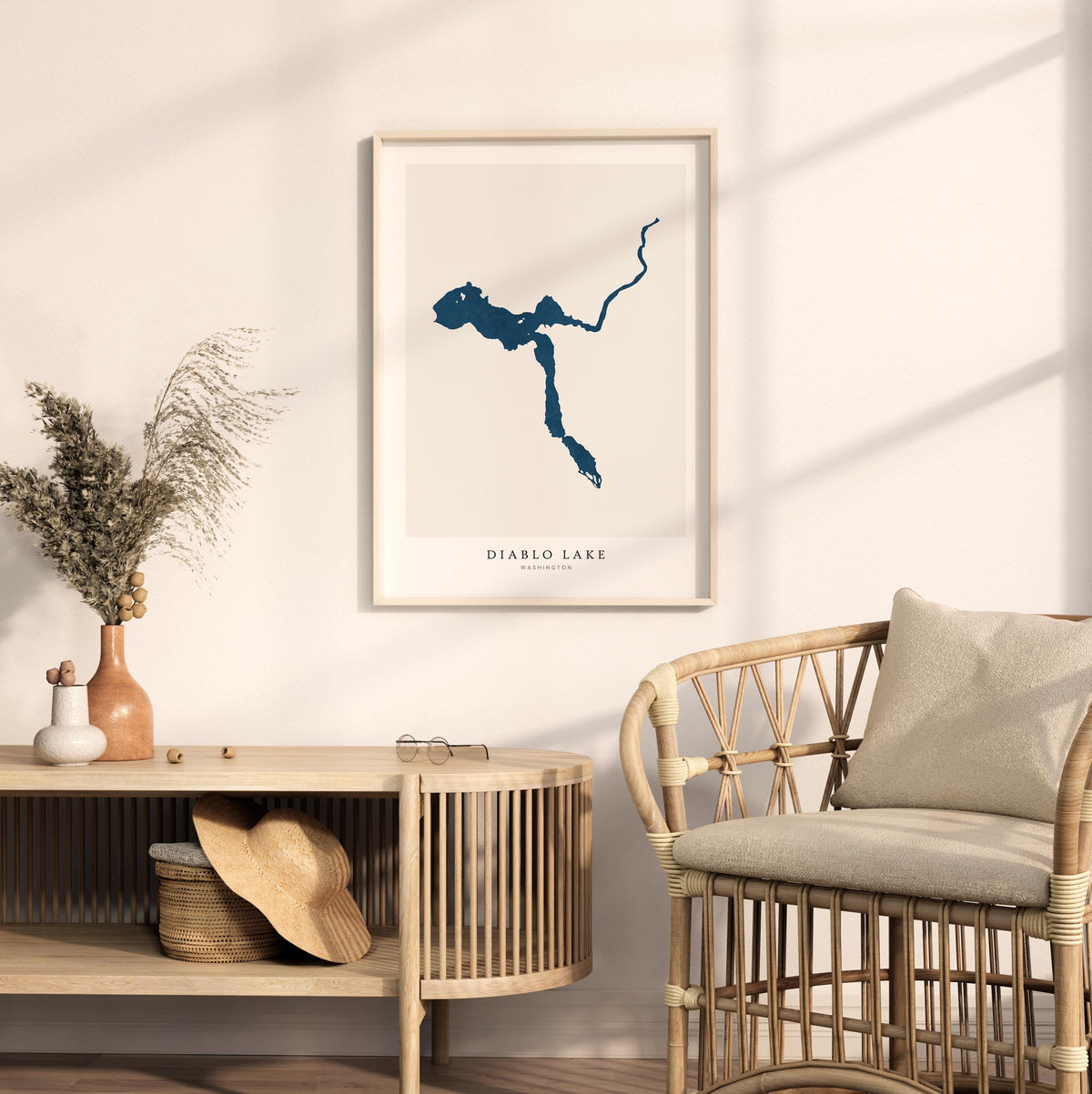 diablo lake washington map poster – minimalist lake wall art - image 5