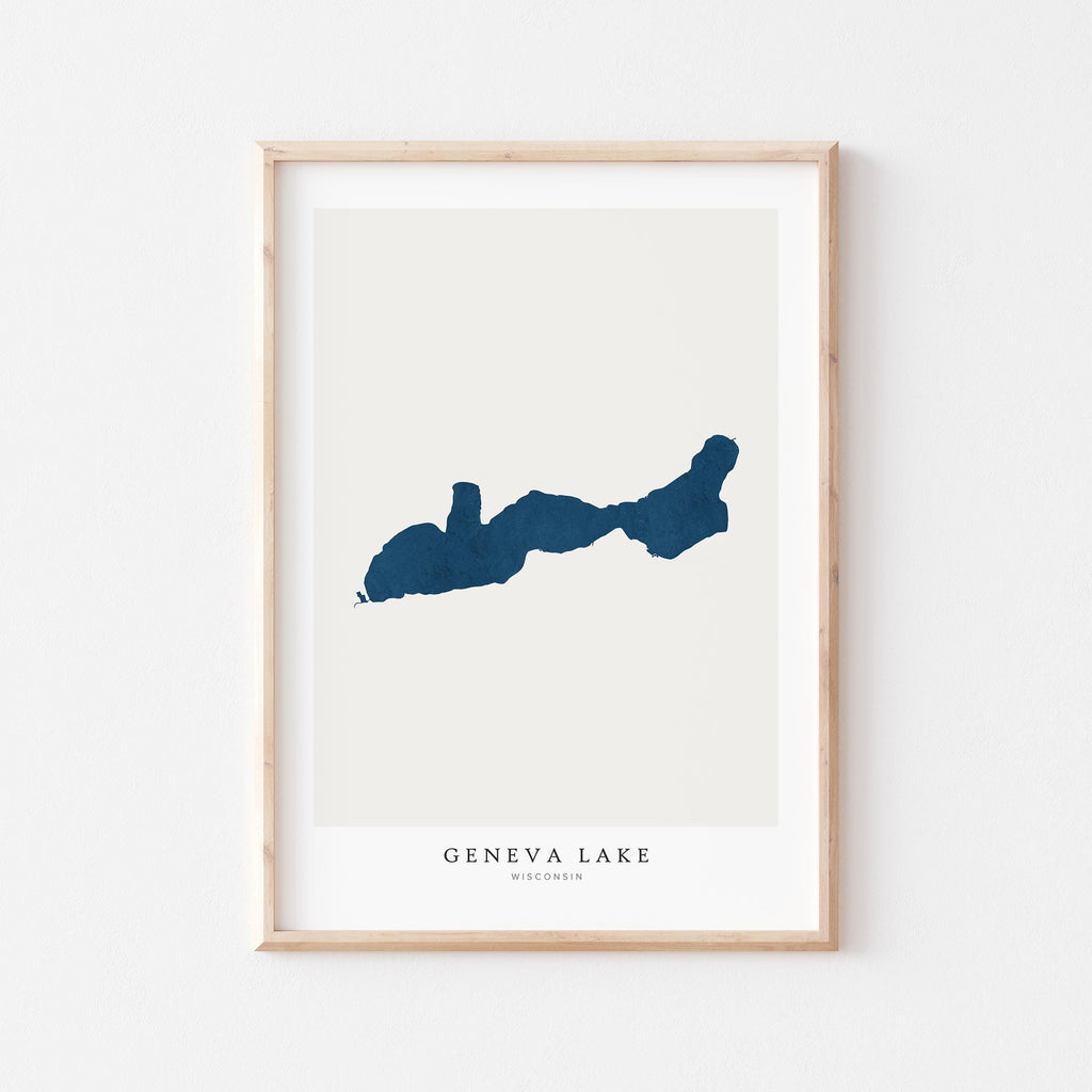 geneva lake wisconsin map poster – minimalist lake wall art - image 2