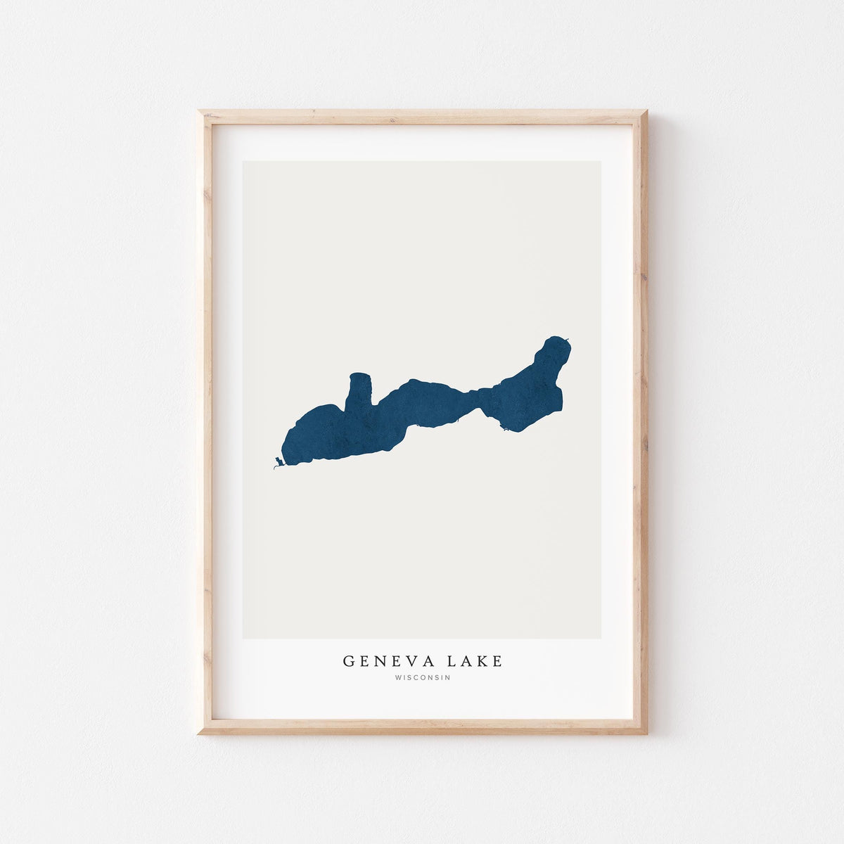 geneva lake wisconsin map poster – minimalist lake wall art - image 2