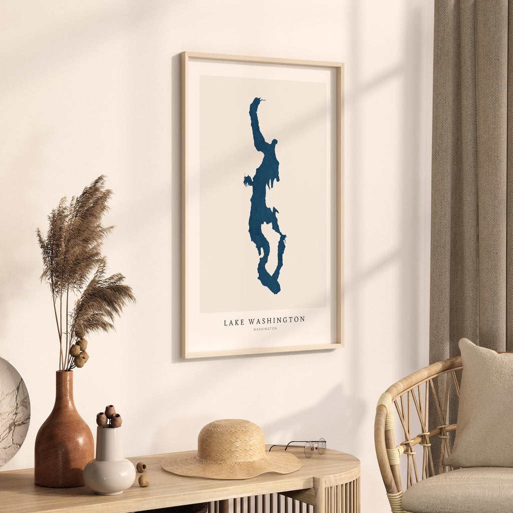 lake washington washington map poster – minimalist lake wall art - image 3
