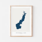 petenwell lake wisconsin map poster – minimalist lake wall art - image 1