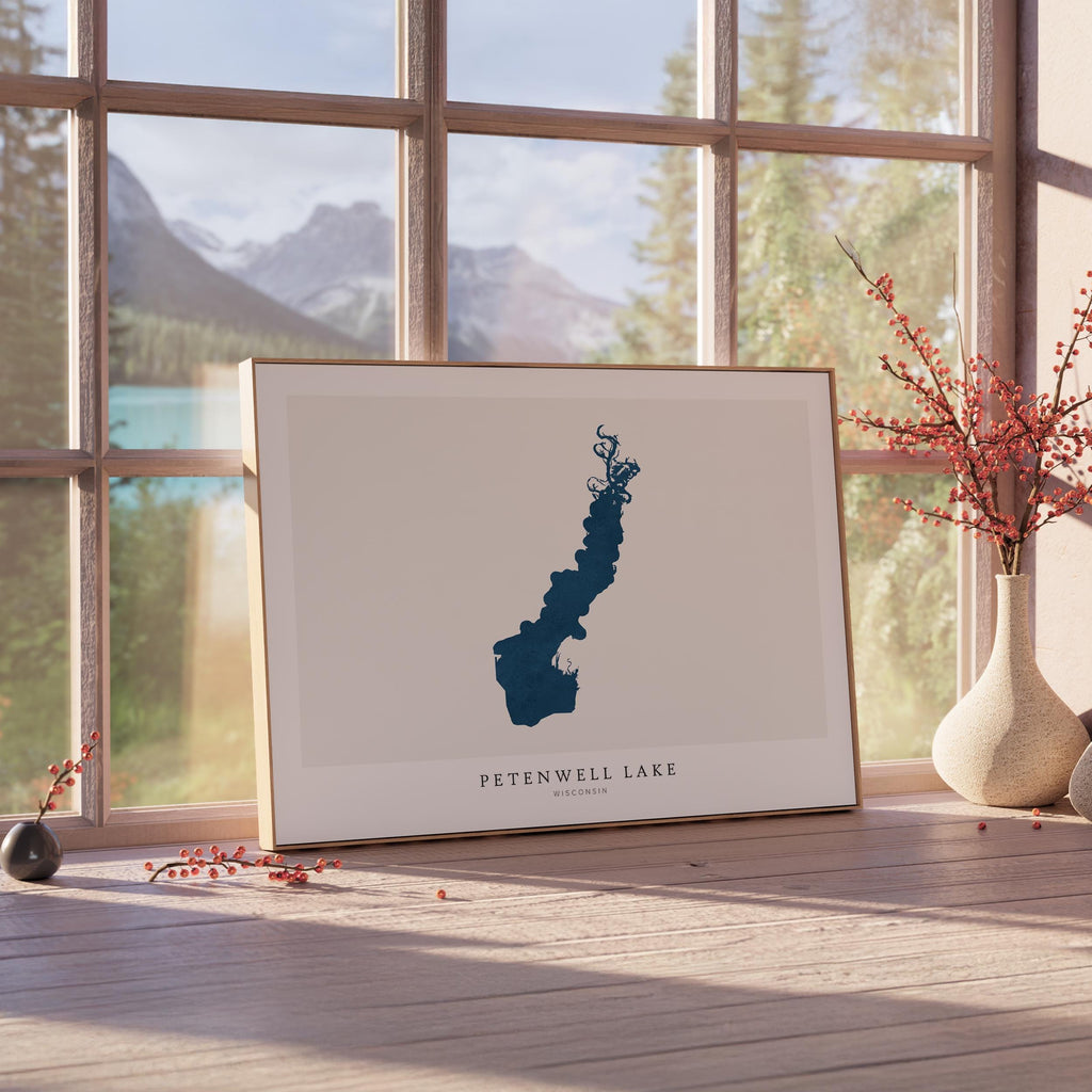 petenwell lake wisconsin map poster – minimalist lake wall art - image 4