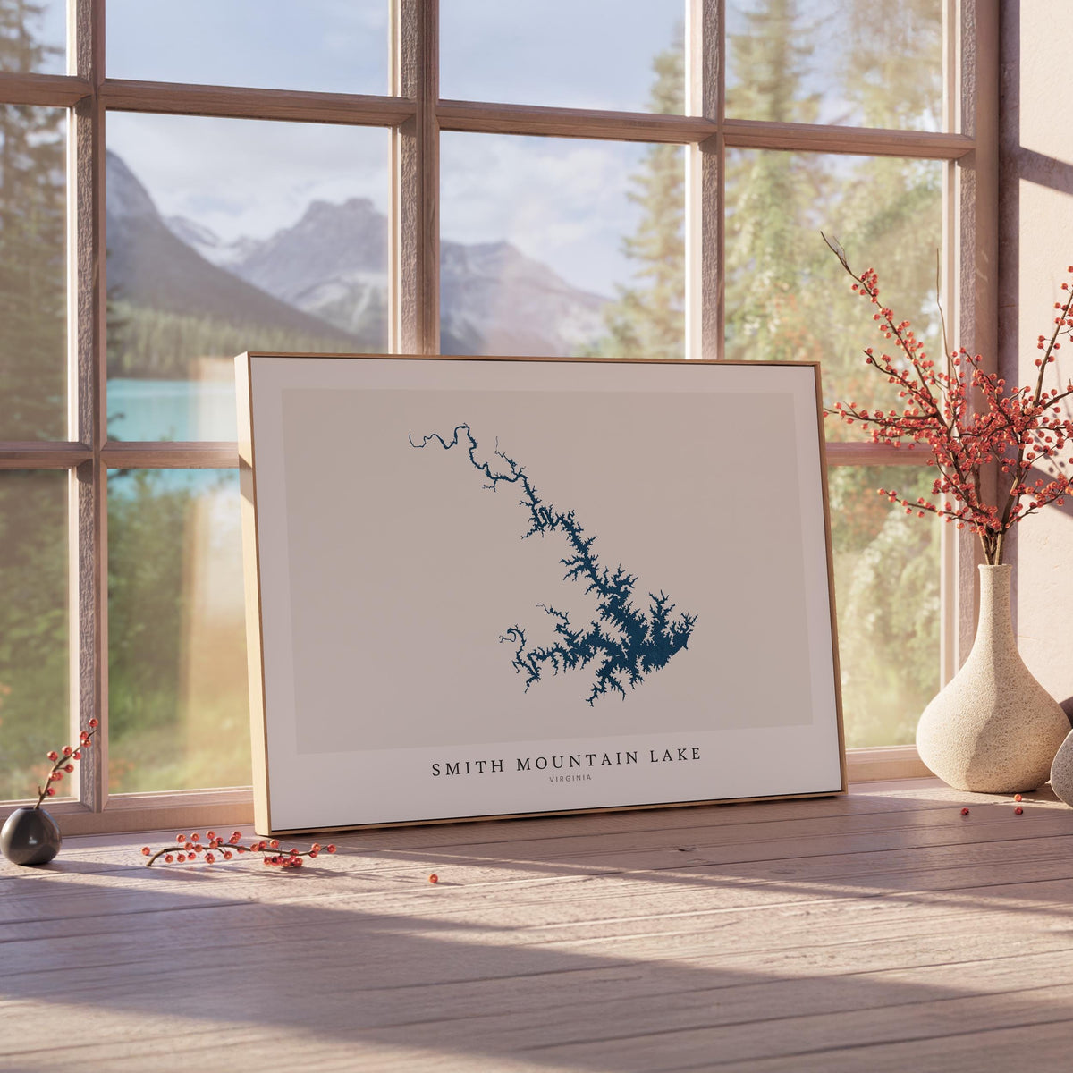 smith mountain lake virginia map poster – minimalist lake wall art - image 4