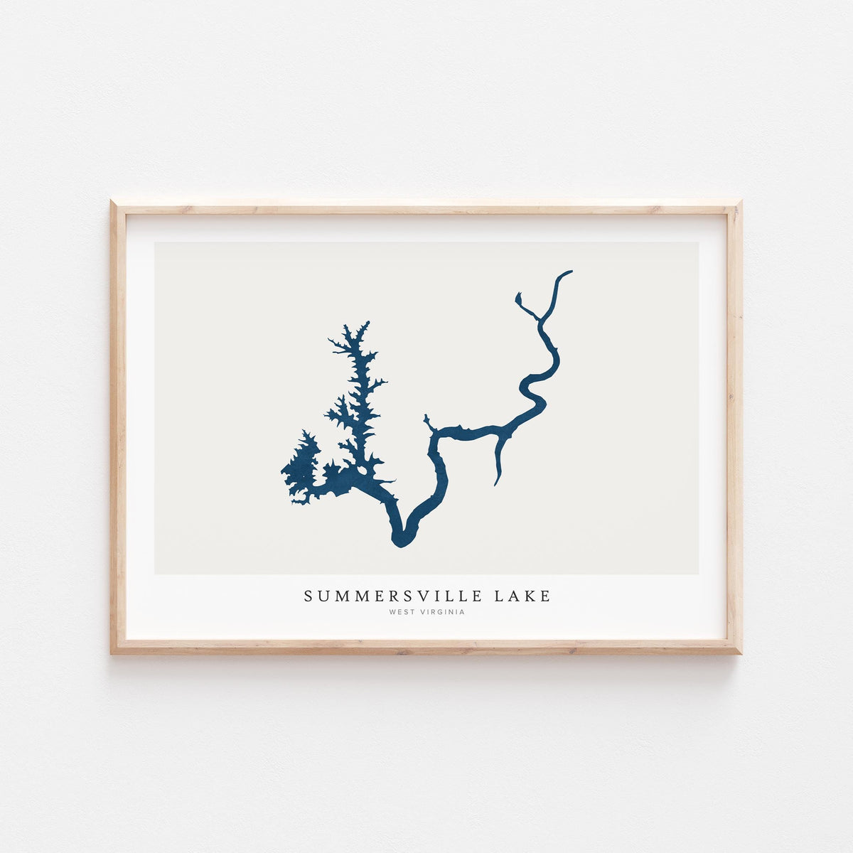 summersville lake virginia map poster – minimalist lake wall art - image 2