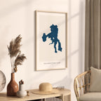 yellowstone lake wyoming map poster – minimalist lake wall art - image 3
