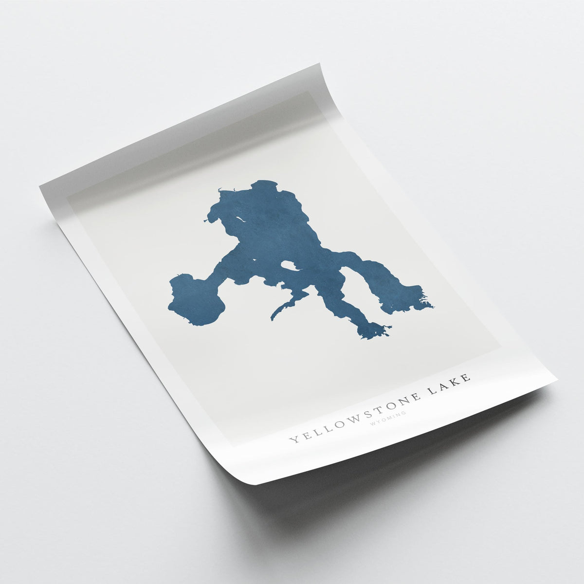 yellowstone lake wyoming map poster – minimalist lake wall art - image 6