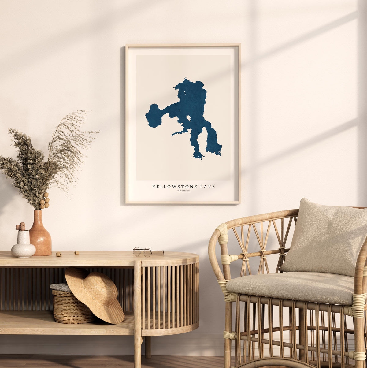 yellowstone lake wyoming map poster – minimalist lake wall art - image 5
