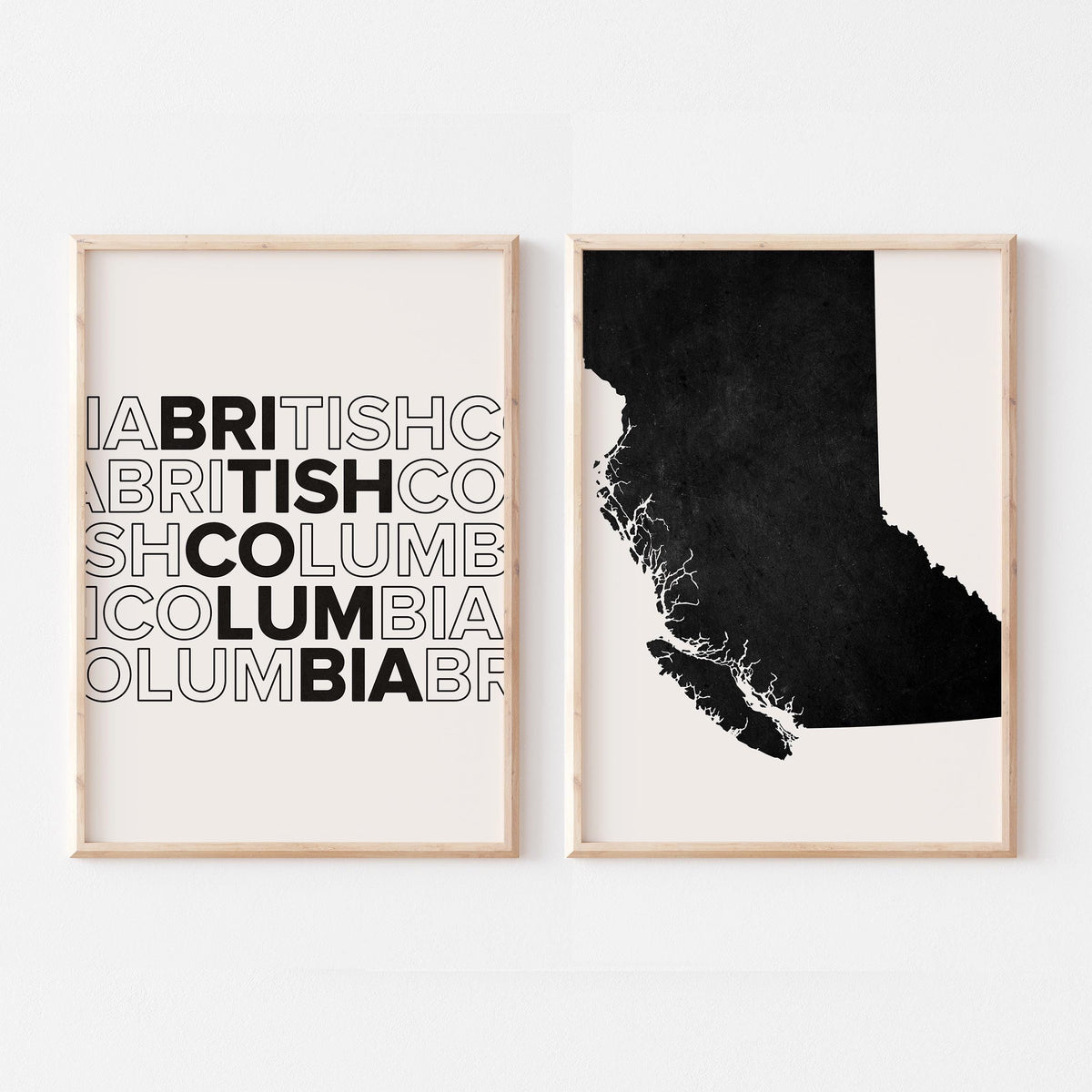 british columbia map and typography wall art set - image 3