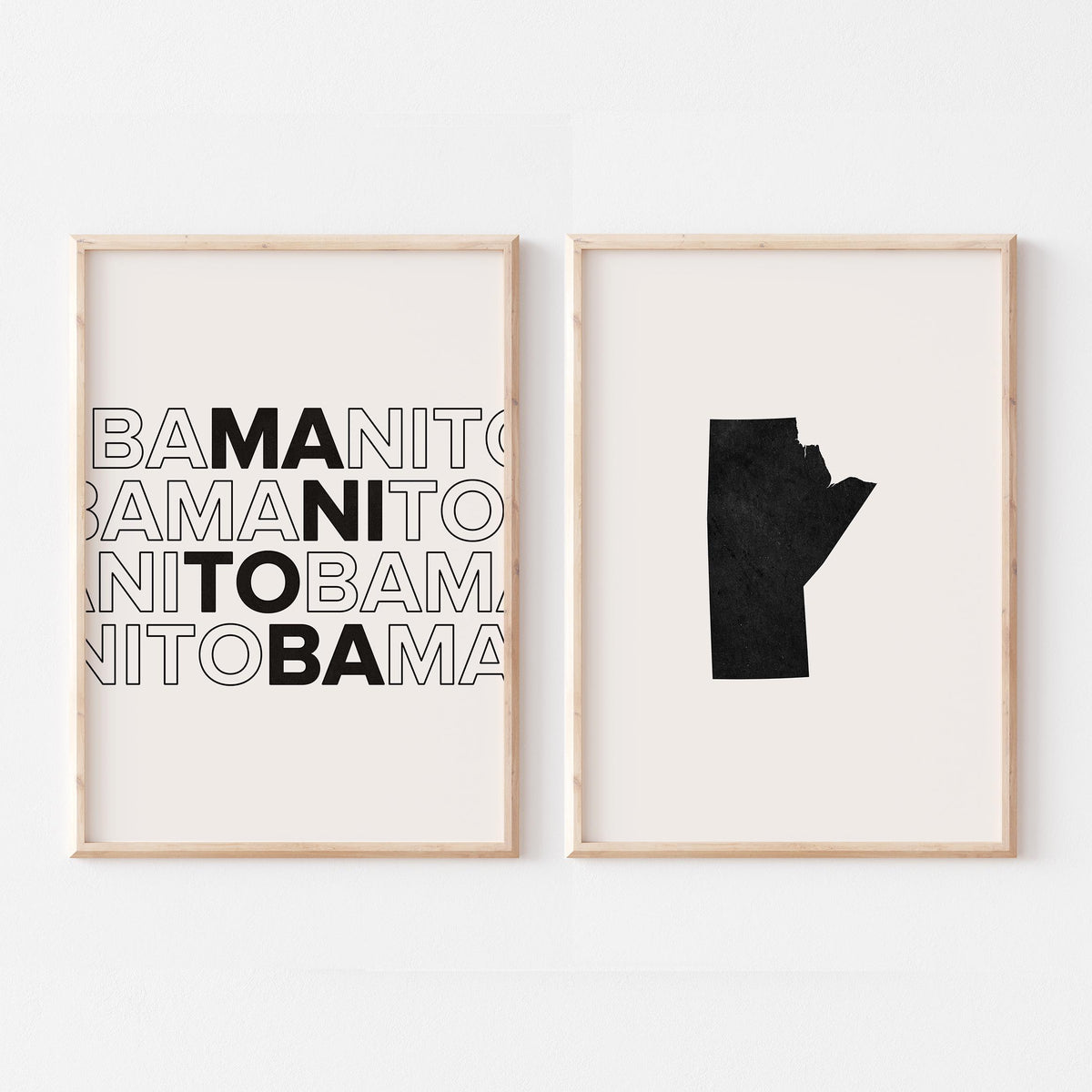 manitoba map and typography wall art set - image 5