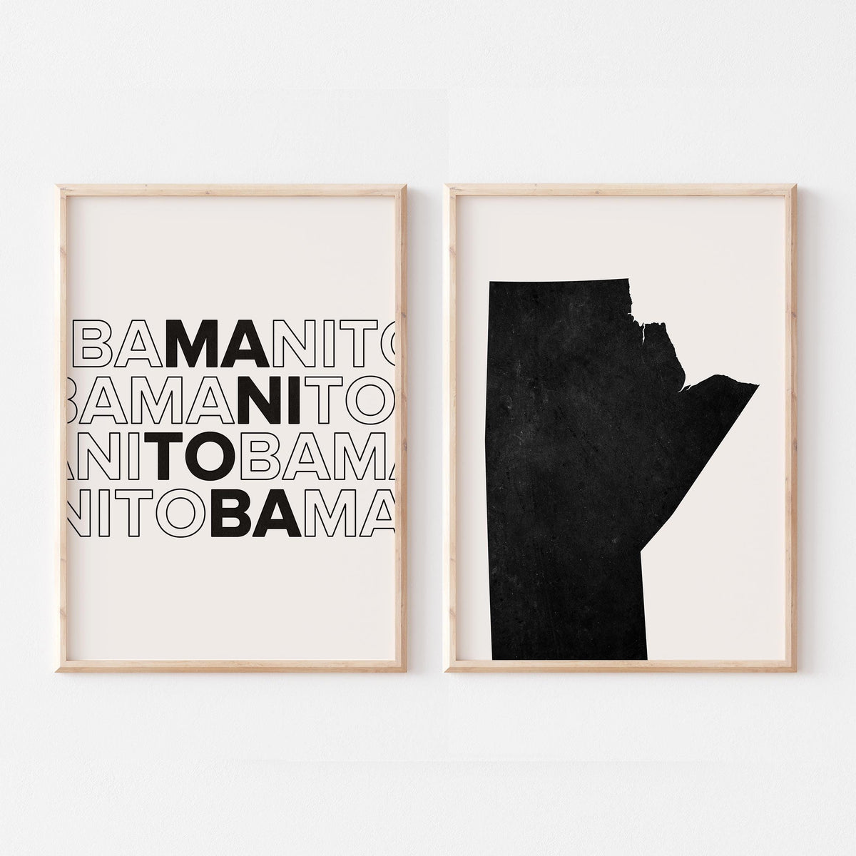manitoba map and typography wall art set - image 3
