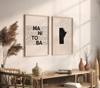 manitoba map and typography wall art set - image 2