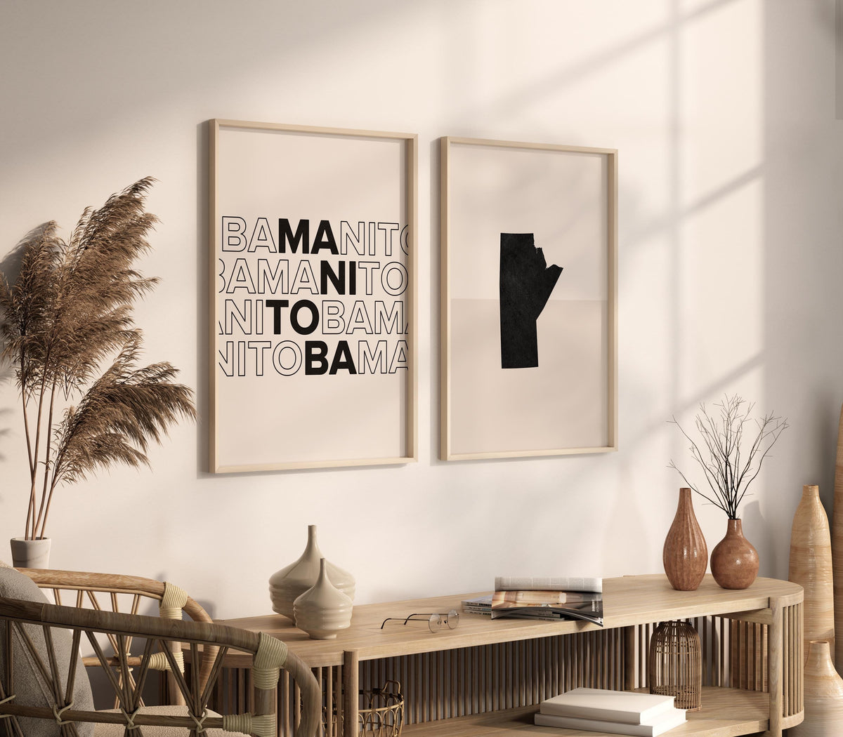 manitoba map and typography wall art set - image 2