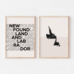 newfoundland and labrador map and typography wall art set - image 1