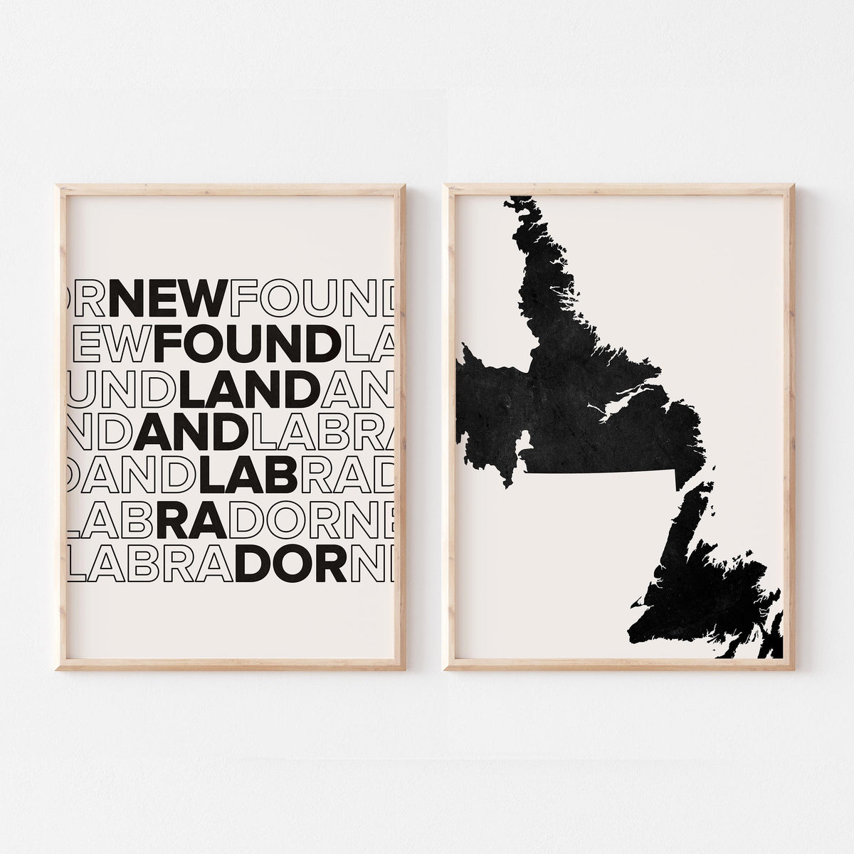 newfoundland and labrador map and typography wall art set - image 3