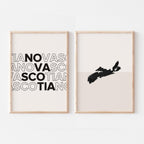 nova scotia map and typography wall art set - image 1