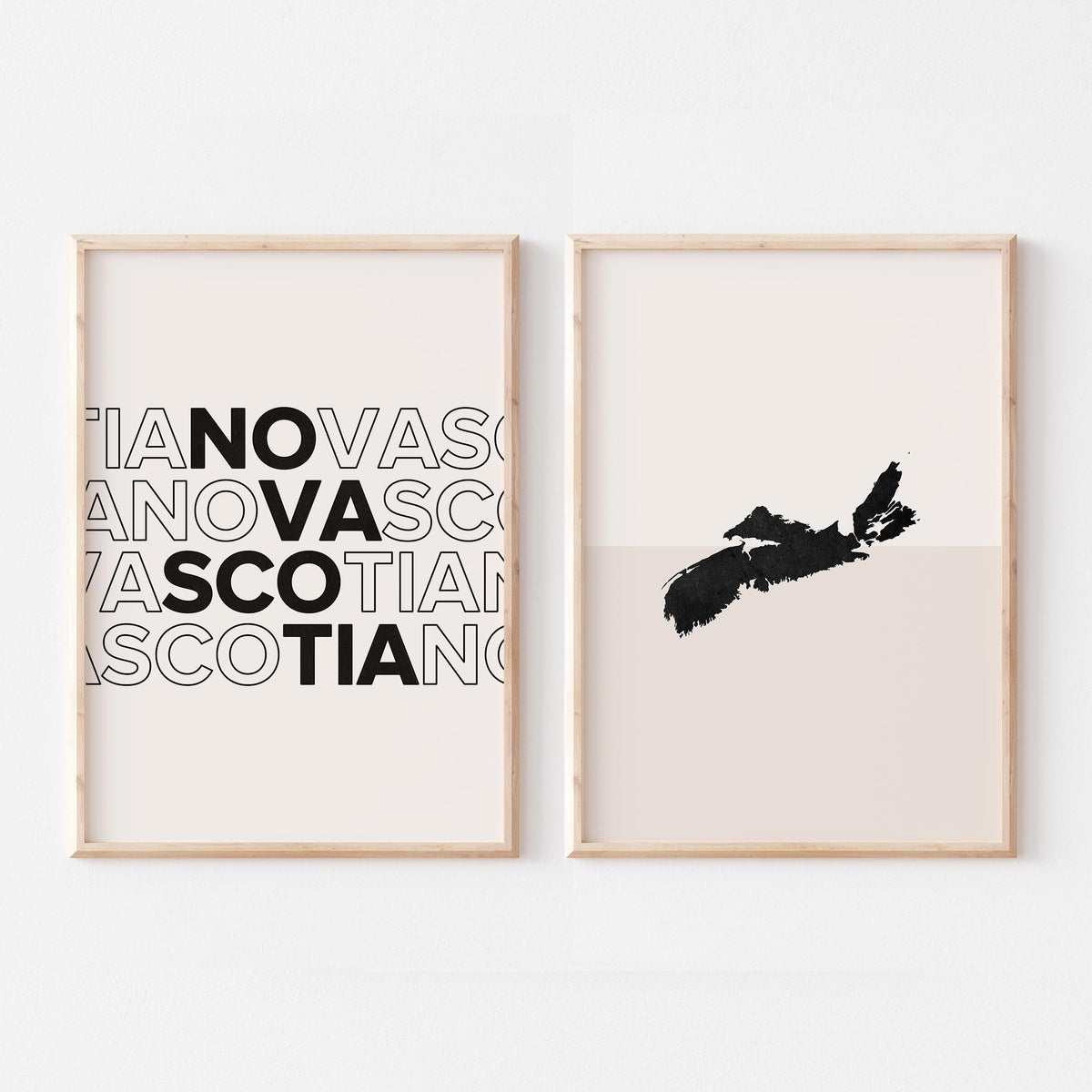 nova scotia map and typography wall art set - image 1