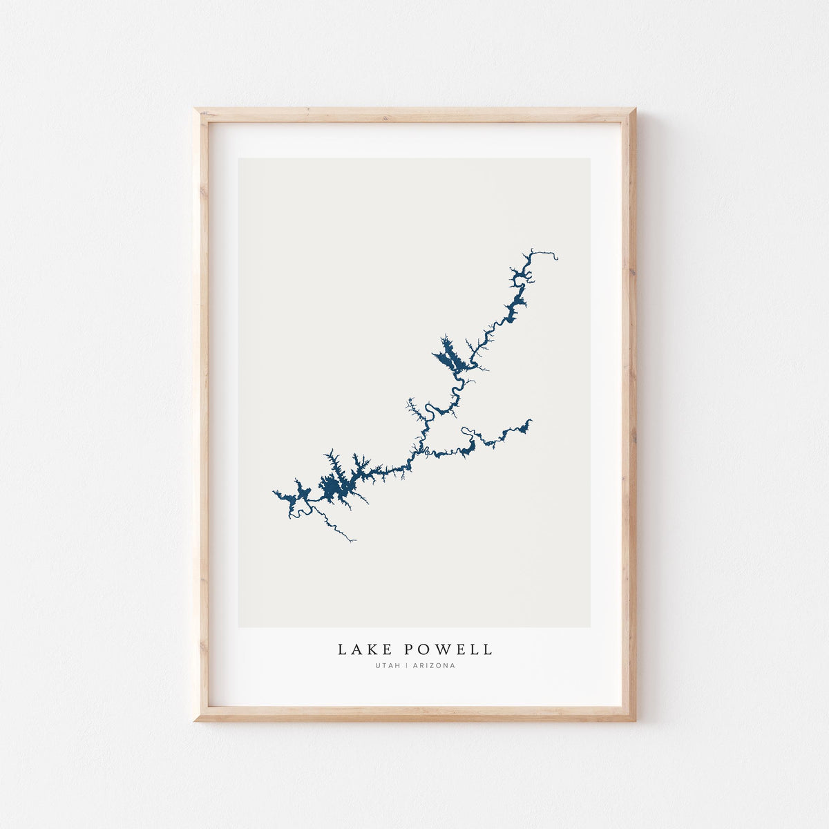 lake powell arizona map poster – minimalist lake wall art - image 1