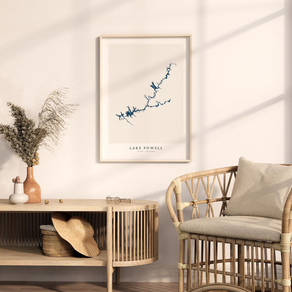 lake powell arizona map poster – minimalist lake wall art - image 5