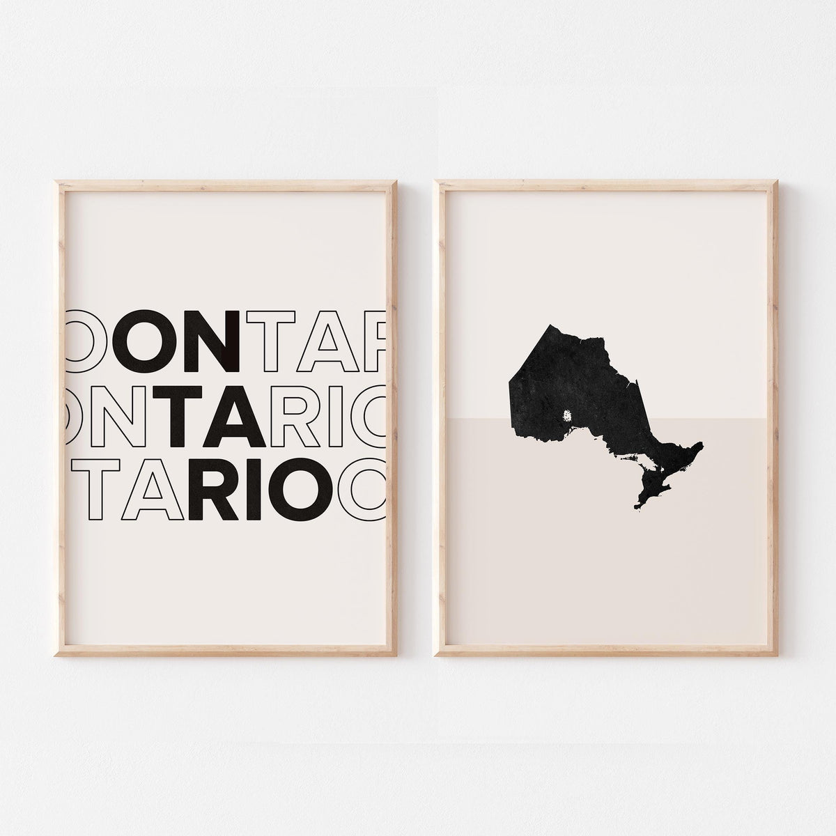 ontario map and typography wall art set - image 1
