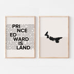 prince edward island map and typography wall art set - image 1