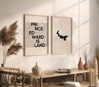 prince edward island map and typography wall art set - image 2