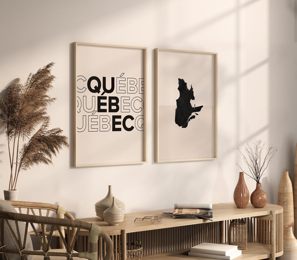 quebec map and typography wall art set - image 2
