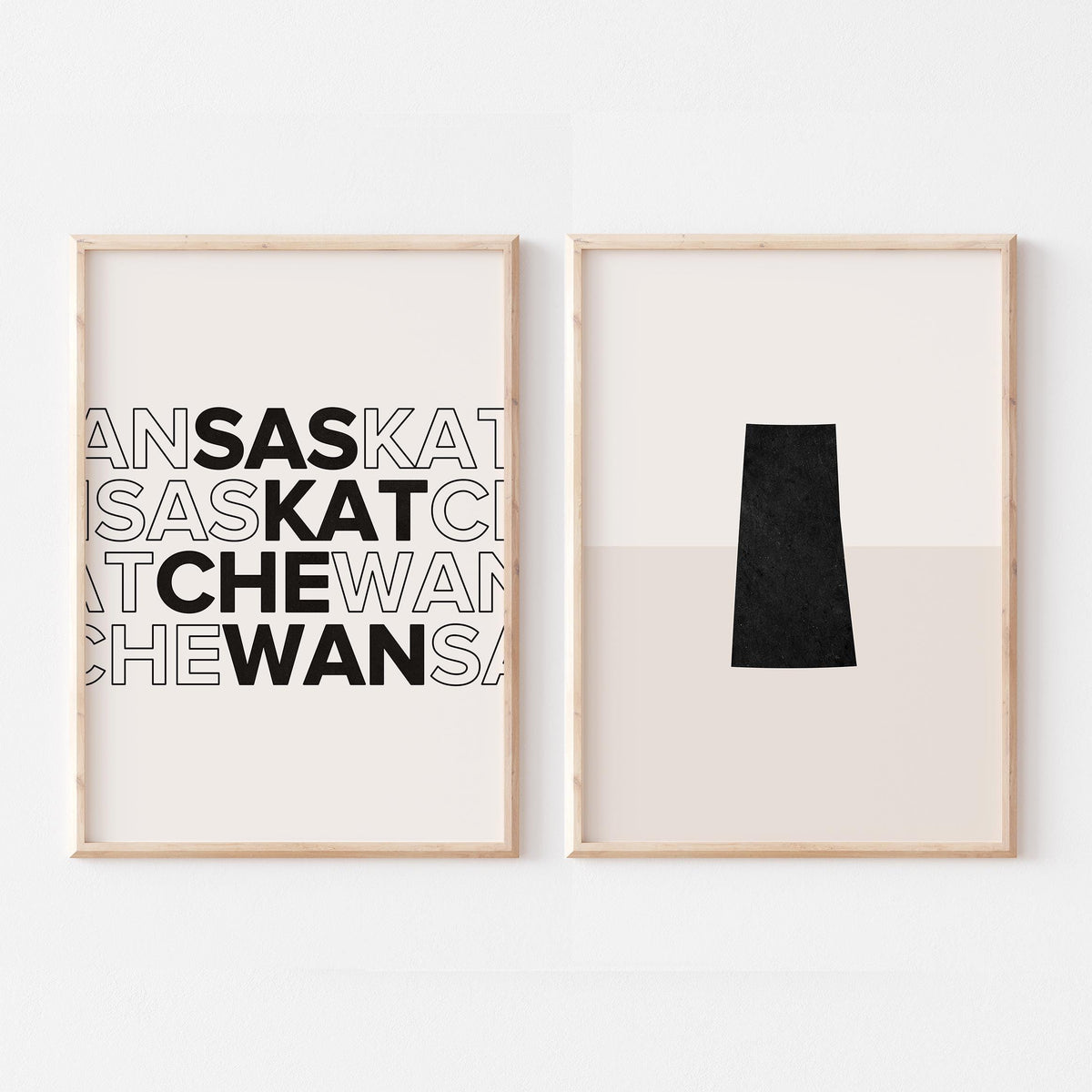 saskatchewan map and typography wall art set - image 1