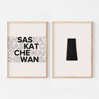 saskatchewan map and typography wall art set - image 5