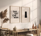 saskatchewan map and typography wall art set - image 2