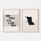 british columbia map and typography wall art set - image 1