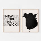 new brunswick map and typography wall art set - image 3