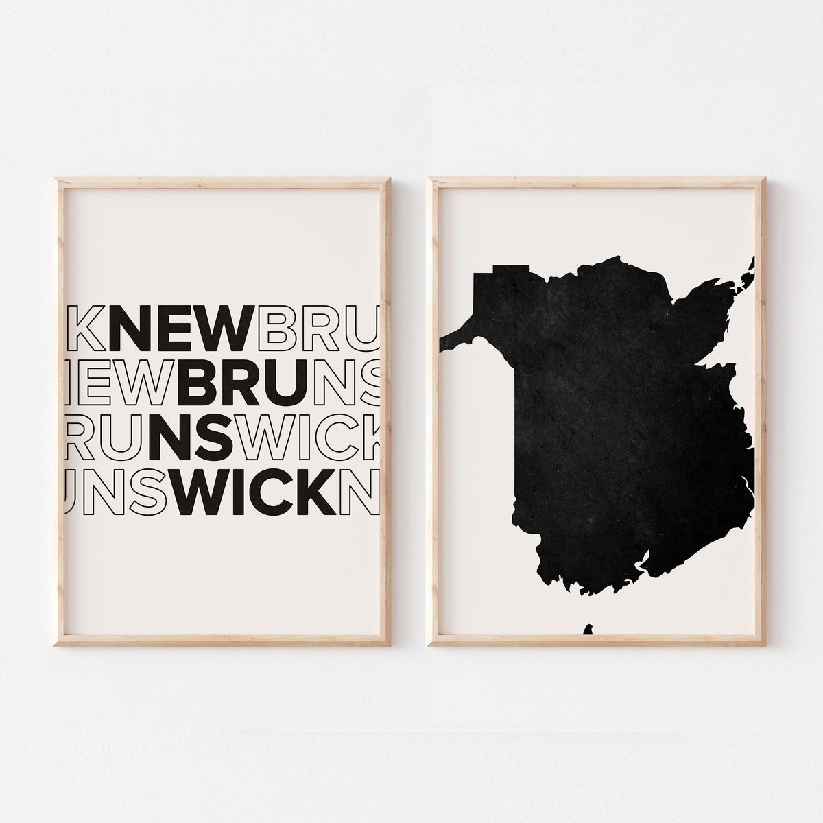 new brunswick map and typography wall art set - image 3