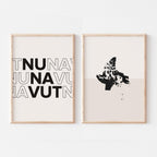nunavut map and typography wall art set - image 1