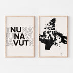 nunavut map and typography wall art set - image 3