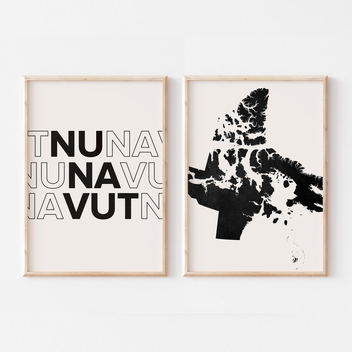 nunavut map and typography wall art set - image 3