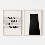 saskatchewan map and typography wall art set - image 3