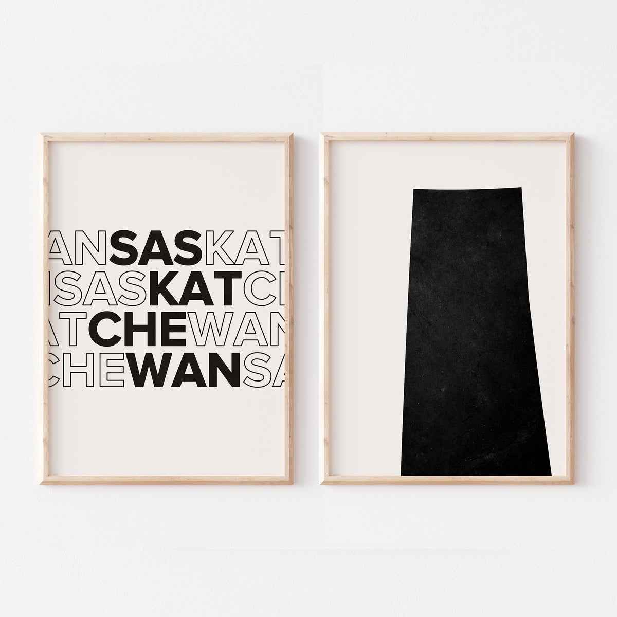 saskatchewan map and typography wall art set - image 3