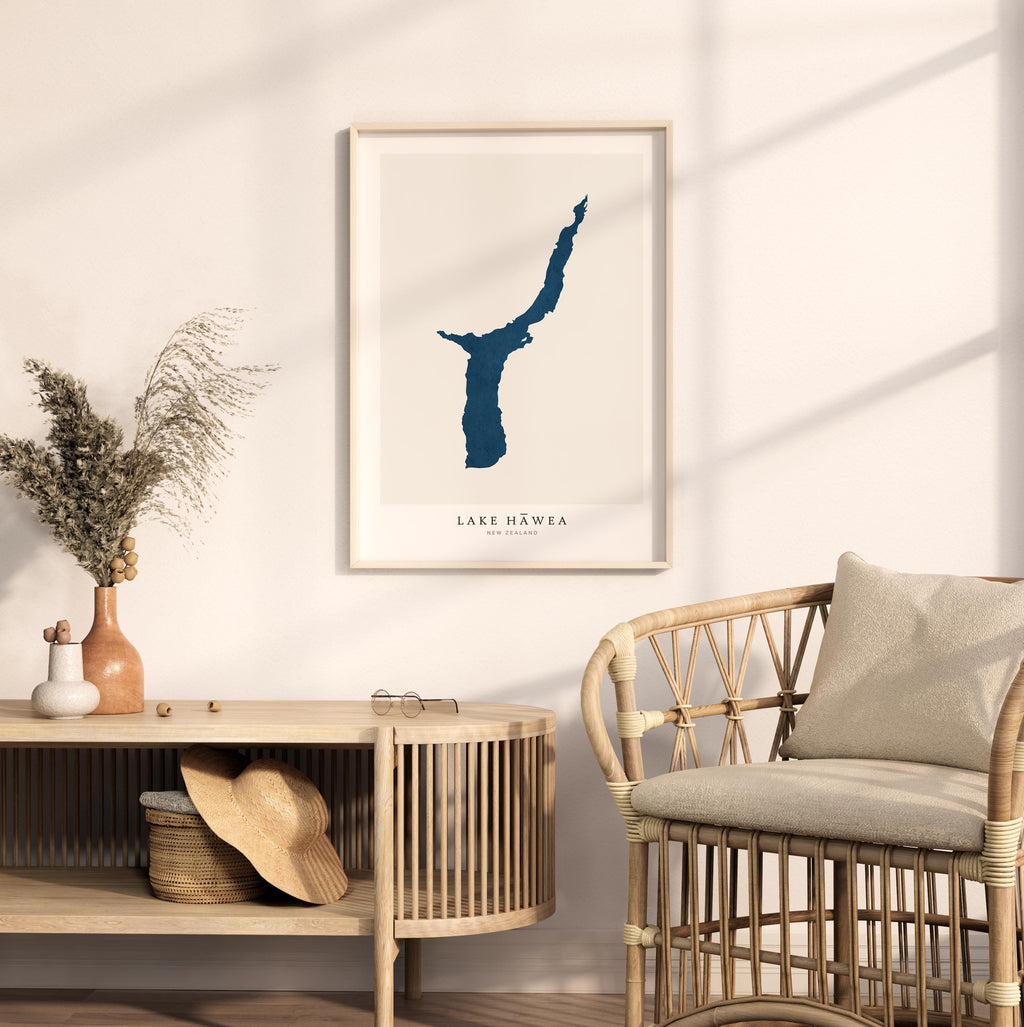 lake hawea new zealand map poster – minimalist lake wall art - image 5
