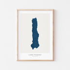 lake pukaki new zealand map poster – minimalist lake wall art - image 1