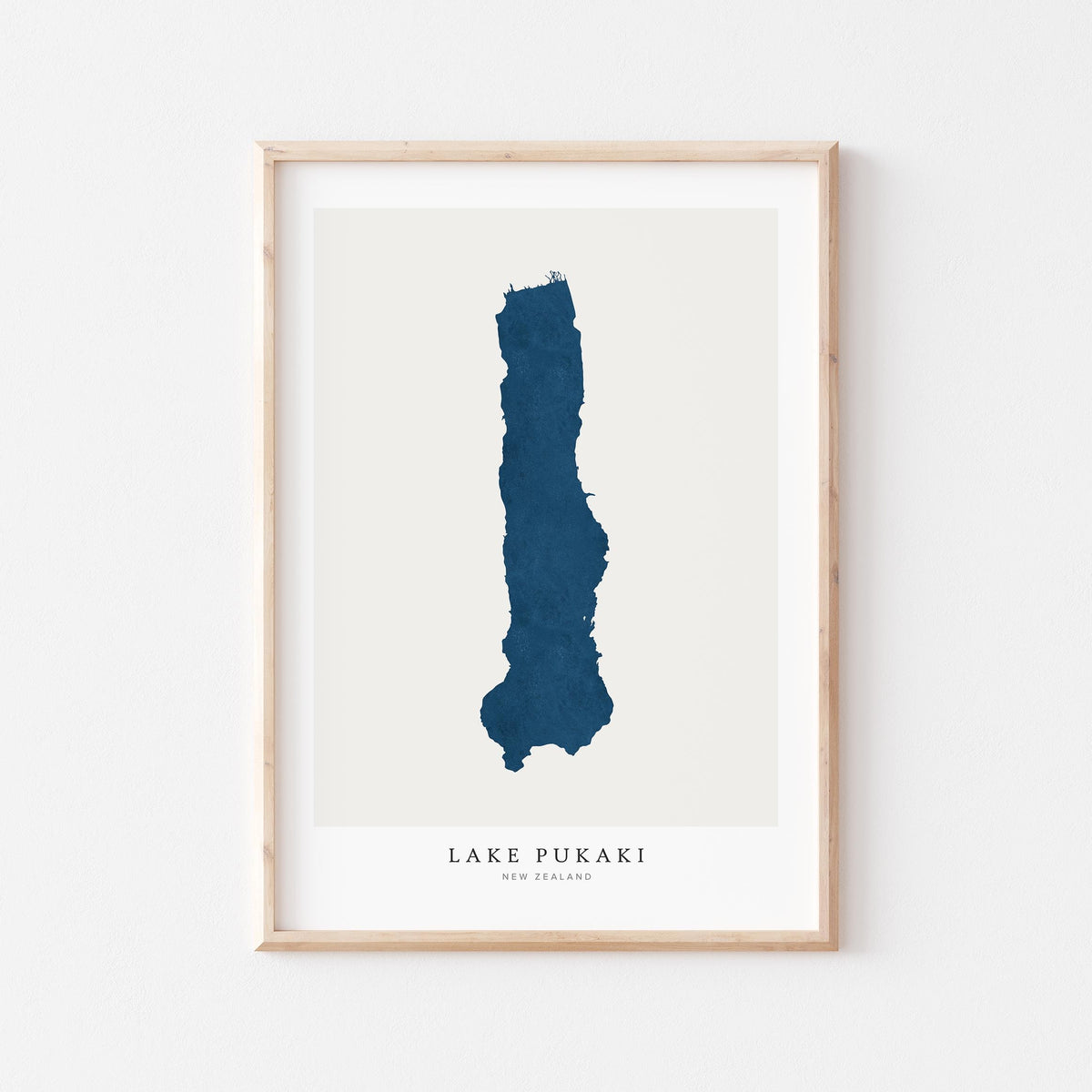 lake pukaki new zealand map poster – minimalist lake wall art - image 1