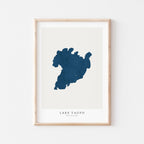 lake taupo new zealand map poster – minimalist lake wall art - image 1