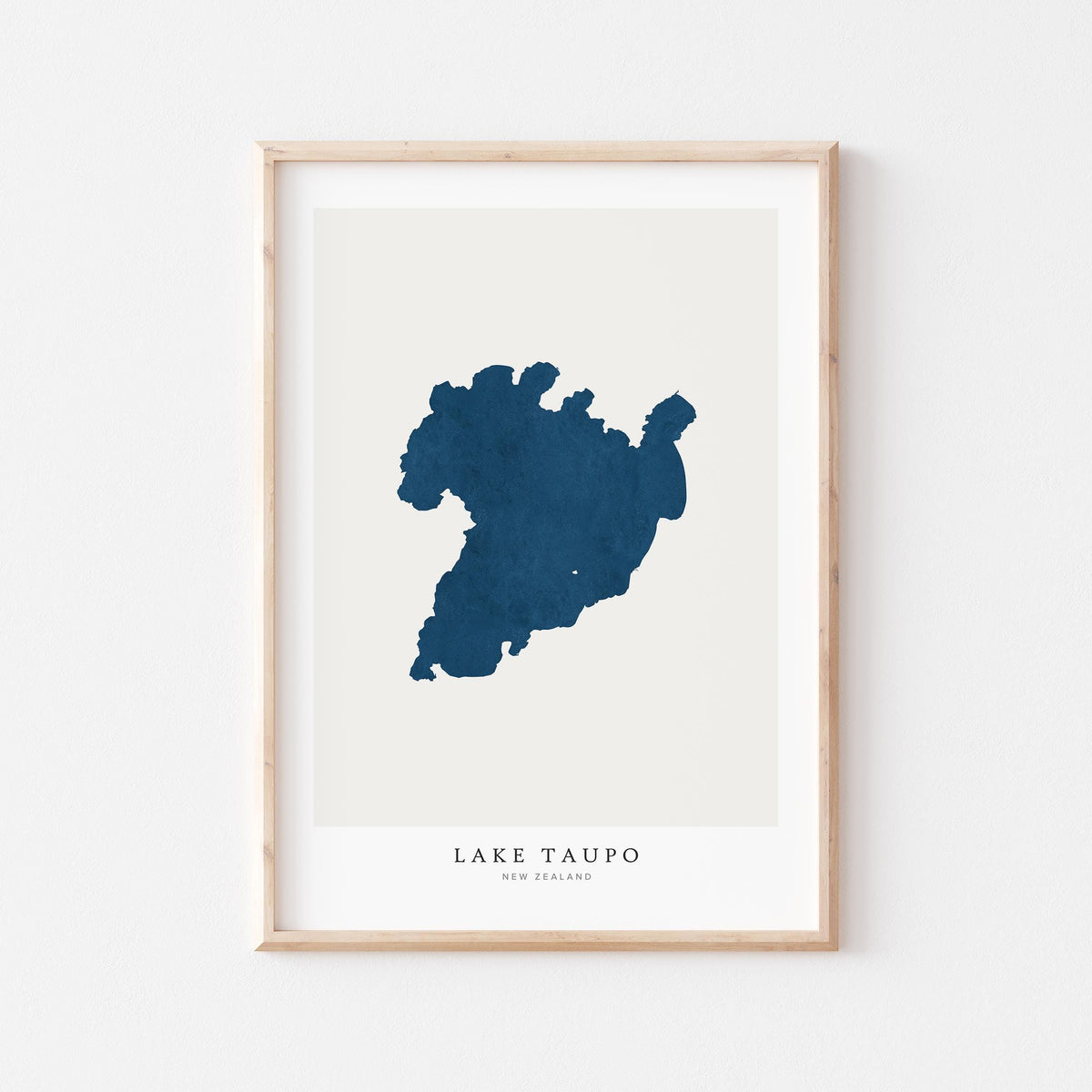 lake taupo new zealand map poster – minimalist lake wall art - image 1
