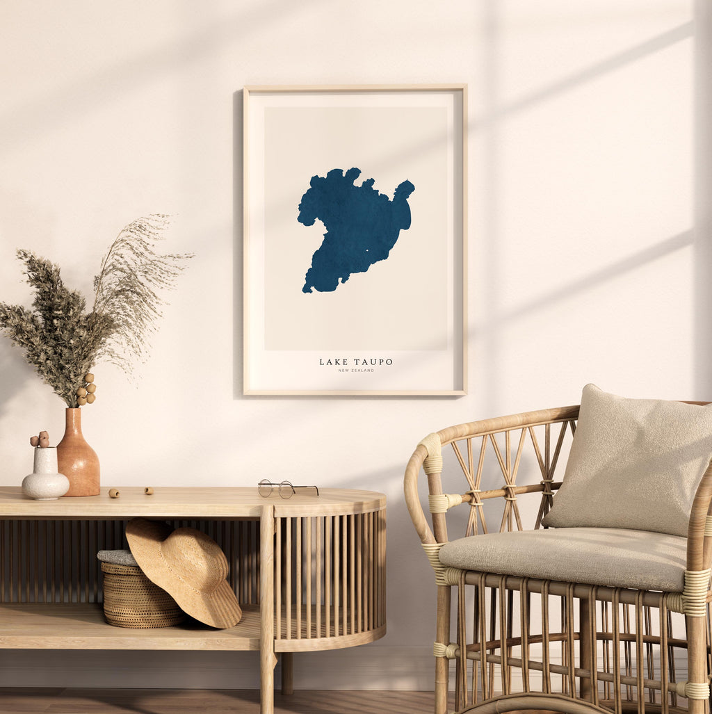 lake taupo new zealand map poster – minimalist lake wall art - image 5