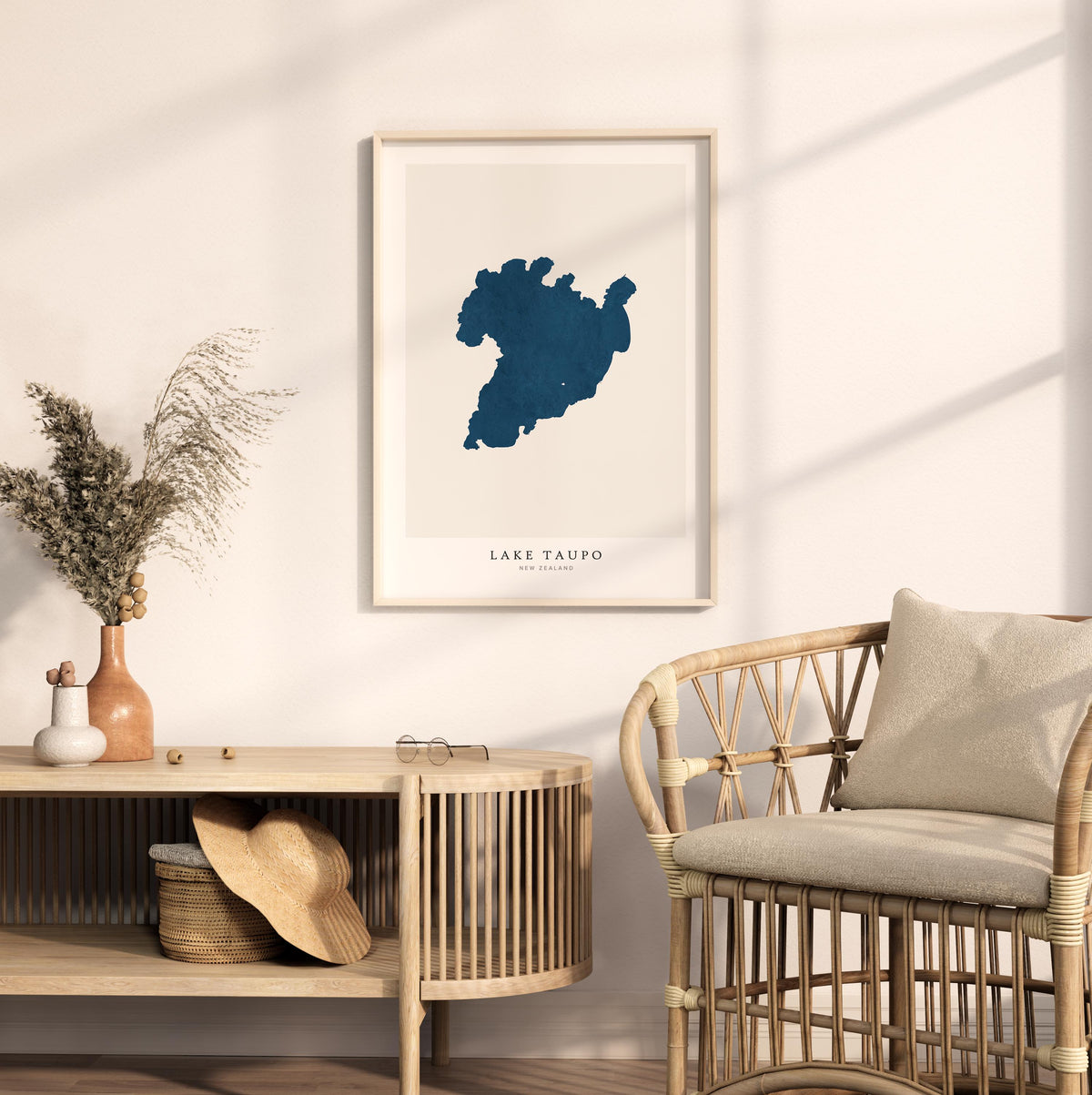 lake taupo new zealand map poster – minimalist lake wall art - image 5